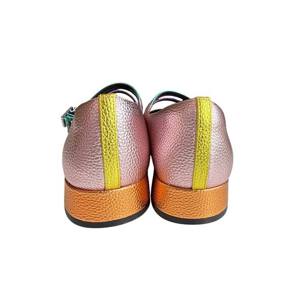 Kurt Geiger London Pierra Mary Janes in Metallic Color Block Size 40.5/ US 9.5 - Picture 5 of 8